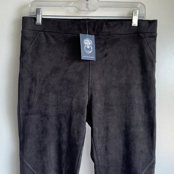 NWT DAVID LERNER Bergen Seamed Micro Suede Leggings Large Green - Picture 3 of 10